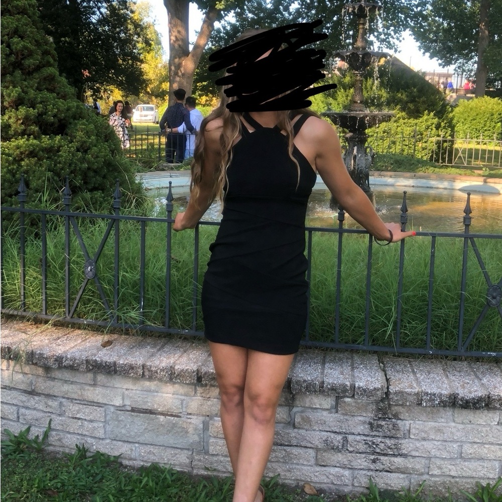 Black formal short mini dress